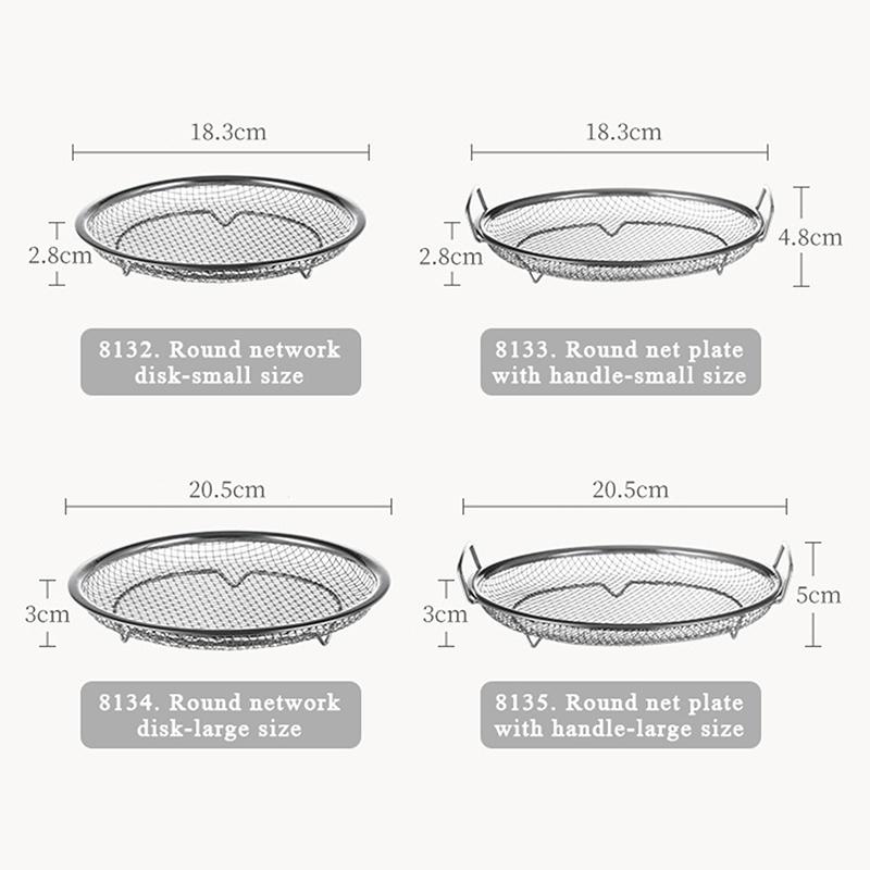 Stainless Steel Round Drain Tray Oven Safe Nonstick Oil Draining Baking Pan for Low Fat Cooking Meals