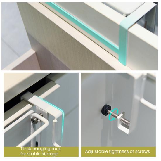 Countertop Storage Rack Strong Load-bearing Foldable Design Simple Installation Kitchen Cabinet Door Hanging Shelf
