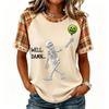Women's Halloween Raglan Sleeve T-Shirt Neck Short Sleeve Printed Top