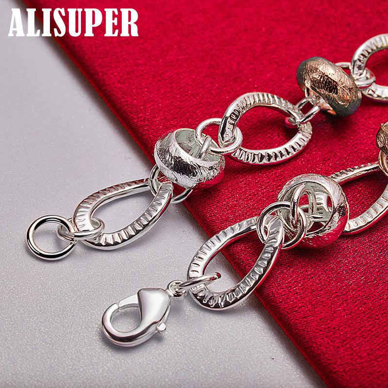 925 Sterling Silver Heart Lock Clover Flower AAA Zircon Bracelet Jewelry