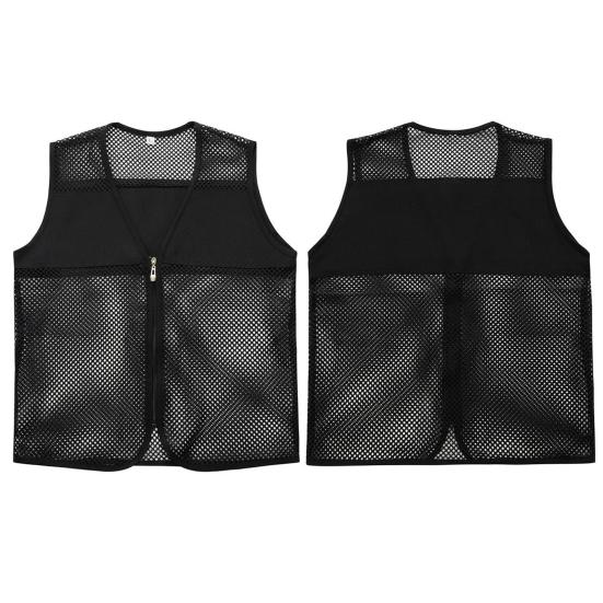 Vest Top Trendy Zipper Closure V Neck Vest Jacket Women Men Uniform Team Top Work Vest Daily Life