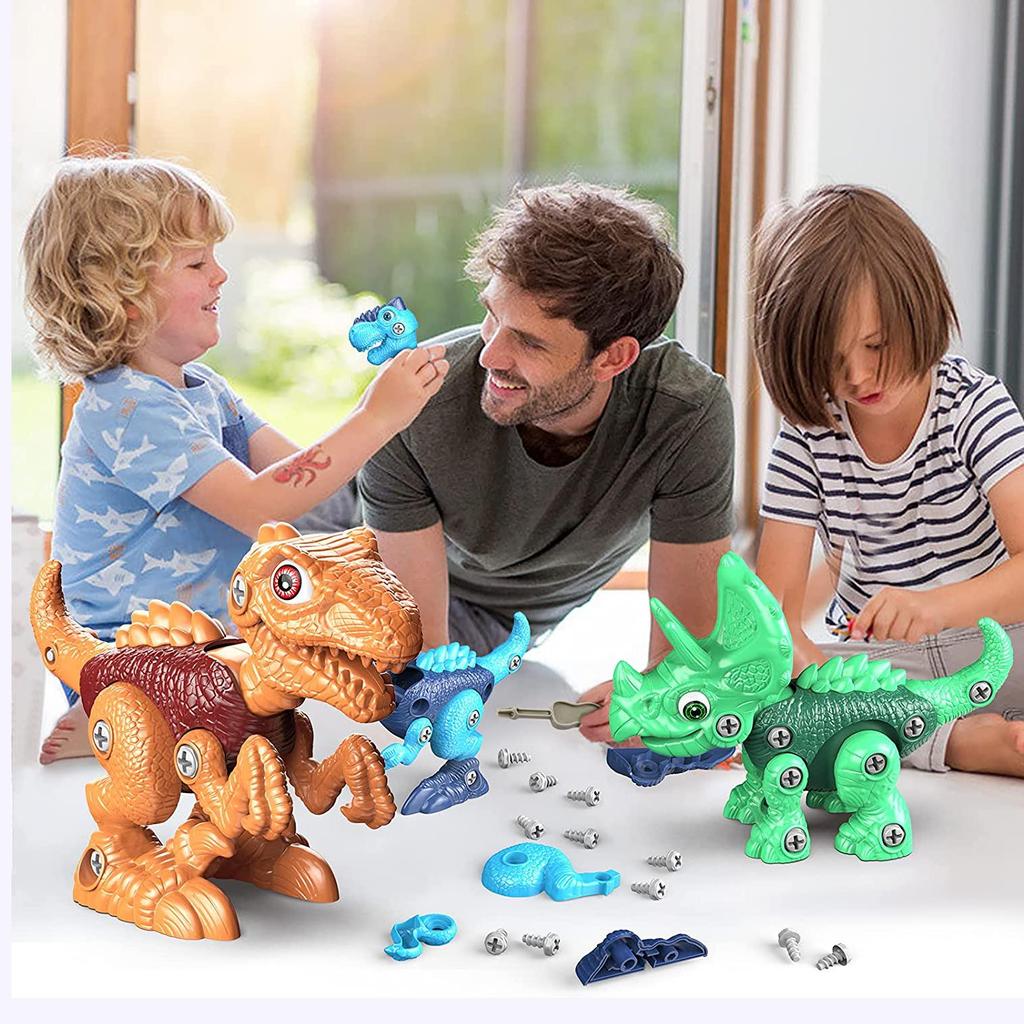 Zabawki dinozaurów, zabawki dinozaurów na części, konstrukcja łodygi zabawki dla dzieci z wiertarką elektryczną, zabawki urodzinowe i świąteczne prezenty dla chłopców dzieci 3 4 5 6 7+