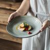 Appearance Japanese Retro Flat Plate Giant Irregular Salad Plate Kiln Change Steak Inventory Heart Plate Tableware Plate