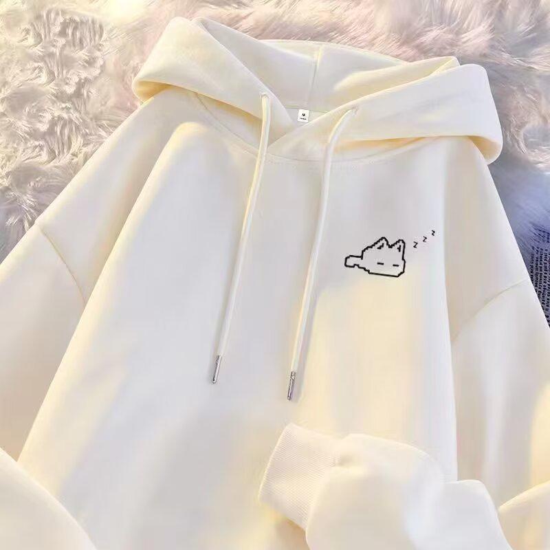 American Men's Plus Velvet Hooded Sweatshirt - Autumn/Winter Trendy Loose Casual Outerwear