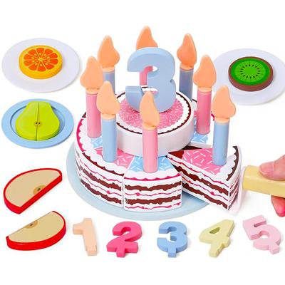 Holzkuchenspielzeug, Küchenspielset, Spiellebensmittel, Rollenspiel, Schneideset für Kinder, Montessori-Lernen, pädagogisches Partyspielzeug