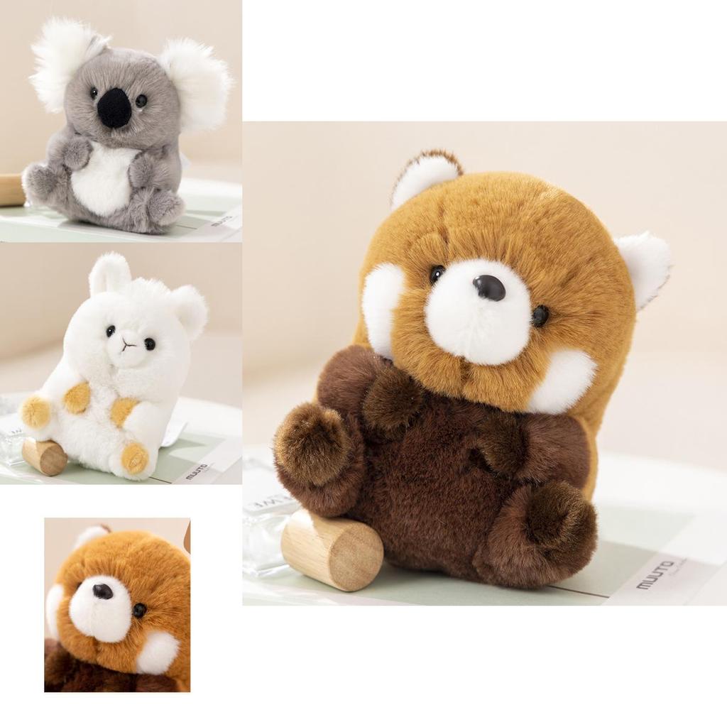 Adorable Animal Plush Toys Panda, Koala, Sloth, Hamster, Alpaca, Dinosaur, Short Plush Fabric, Pp Cotton Filling, Room Decor, Kids Gift
