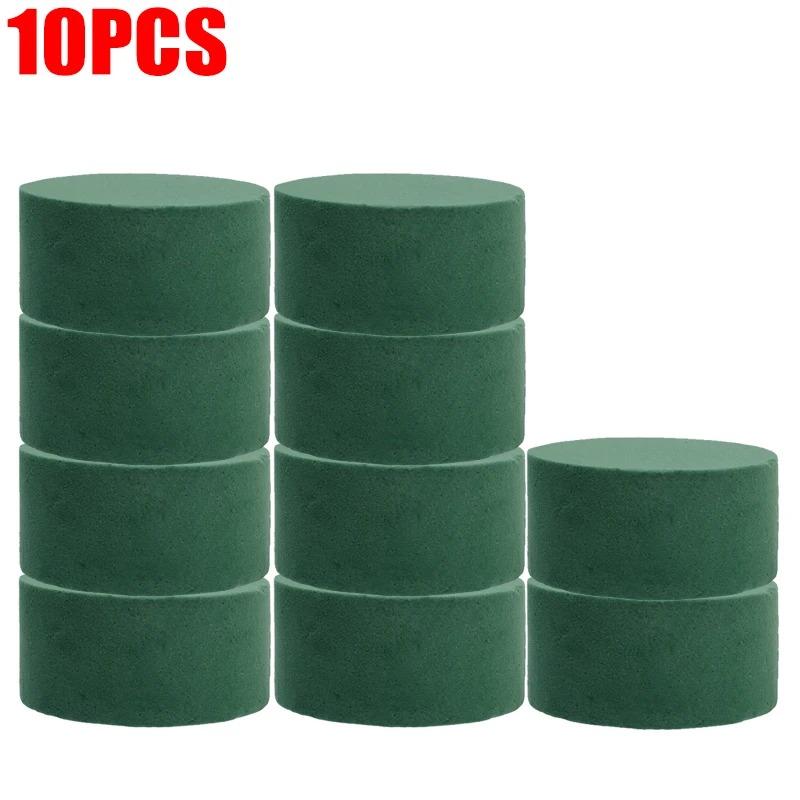 Green Round Floral Foam Blocks, Wet & Dry Florist Bricks for Fresh & Artificial Flowers, DIY Wedding Birthday Party Flower Decoration