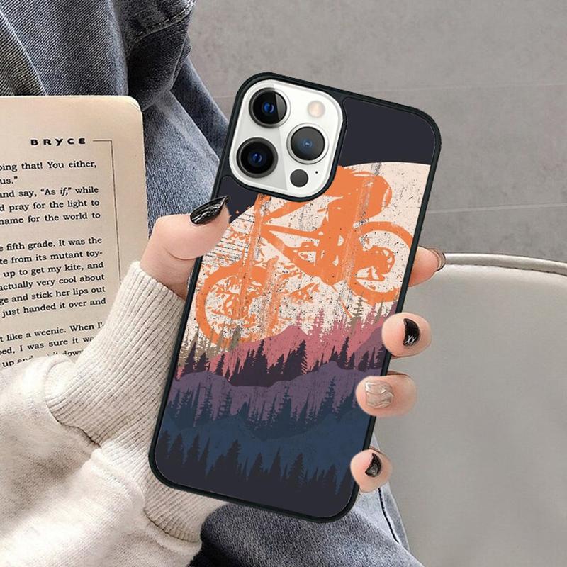 BIKE Cycling Art Phone Case for iPhone 17 Air 16 16e 15 Plus for Apple 13 11 12 14 Pro Max Cover coque Shell