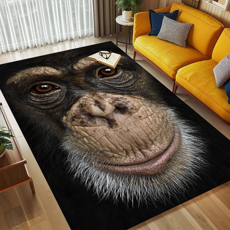 Chimpanzee Portrait Living Room Nonslip Area Rug Soft Carpet For Bedroom Game Playroom Sofa Office Home Decor Doormat Christmas Gift C9301837