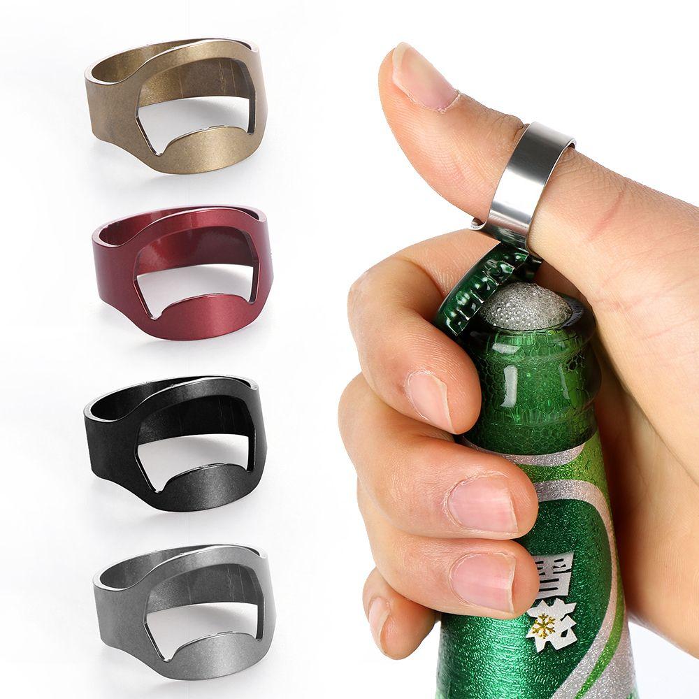 1/3PCS Silver Bar Supplies Stainless Steel Gadgets Beer Bottles Opener Kitchen Tool Finger Ring Openers