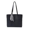 Soft Pu Ribbon Tote Bag For Women With Inner Pockets And Crossbody Strap For Commuting