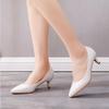 Plus Size 43 Shoes Ladies Pumps Medium Heel Nude Sexy High Heels Weeding Shoes Women Office Work White Pumps Party Shoes
