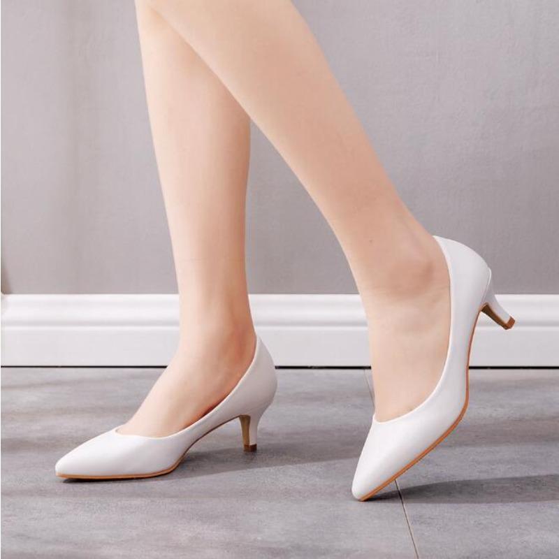 Scarpe Taglia Larga 43 Scarpe Décolleté da Donna Tacco Medio Nude Sexy Tacchi Alti Scarpe da Matrimonio Donna Ufficio Lavoro Scarpe Décolleté Bianche Scarpe da Festa