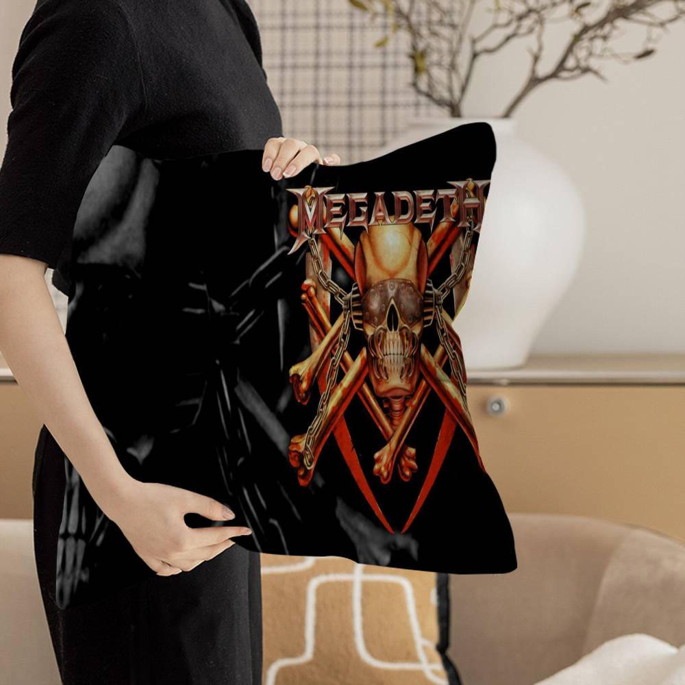 Heavy Metal Rock Roll Music M-Megadeths Pillow Cushion Cover Pillowcase Living Room Sofa Home Decor Customized