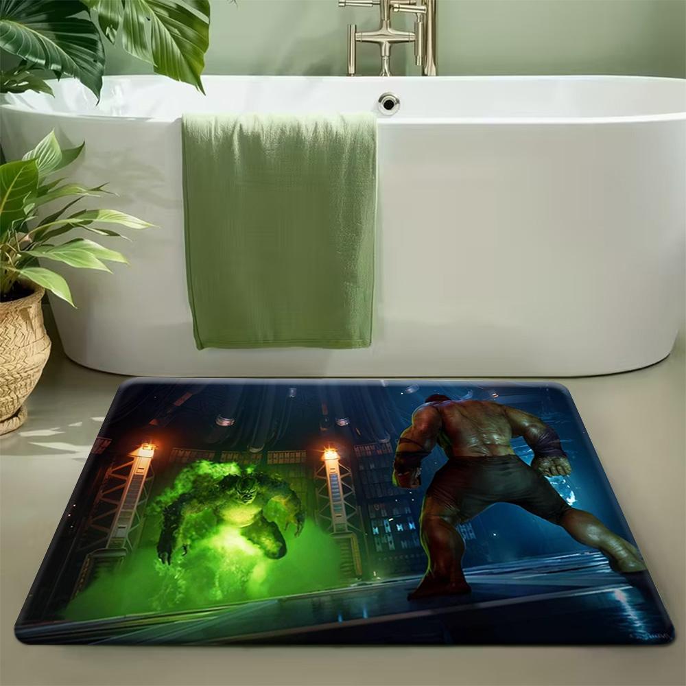 1pc, Floor Mat, Designed with Superhero & Classic Heroes Theme, Multiple Sizes, Suitable for Living Room, Bathroom, Kitchen,