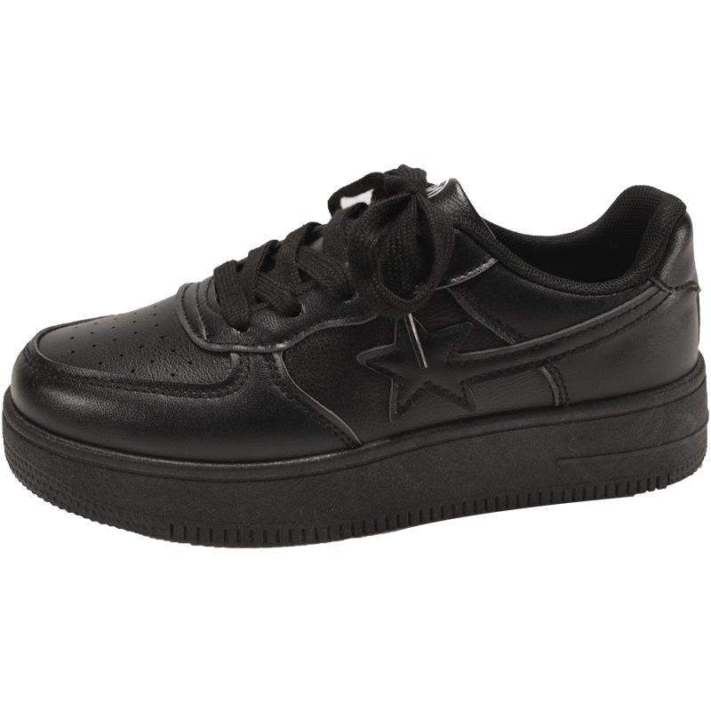 Star Board Shoes Women's 2025 Summer New American Platform Shoes Niche Students Sports Versatile Casual White Shoes