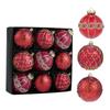 9x Glitter Christmas Ball Ornaments Table Centerpiece Shatterproof Xmas Tree Hanging Decorations for Club Fireplace Bar Festival