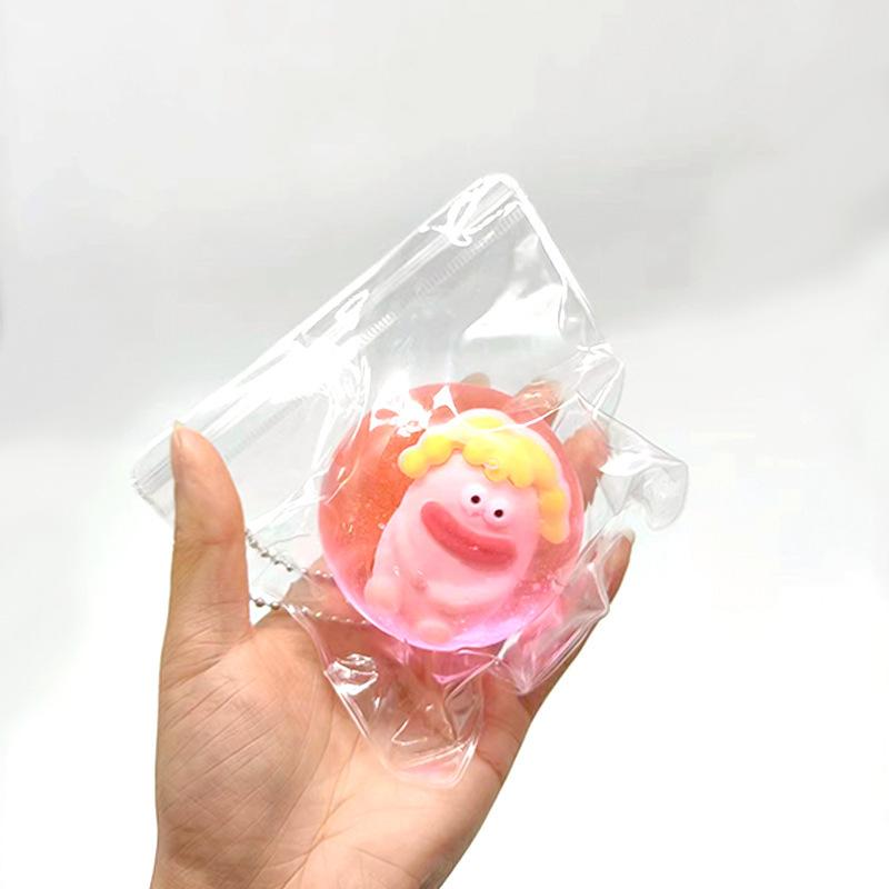 Cute Monster Maltose Syrup Ball Stress Ball Squeeze Toy Fun Slow Bounce Stress Relief Adult Children'S Toy Kawaii Birthday Gift