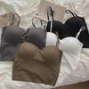 Ice Silk Seamless Tube Top with Chest Pad - Women's Gathered Back One-Piece Vest Bra