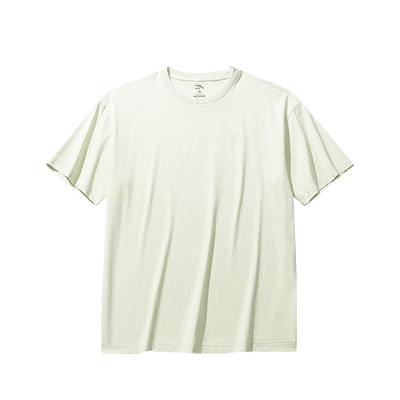 Camiseta Confortável Respirável Cor Sólida Gola Redonda Manga Curta Unissex Tops Verde Claro 972528125-5