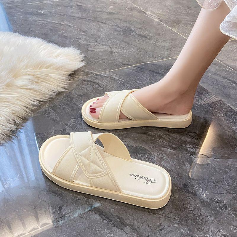 Fashion Bedroom Sandals Flat Shoes for Women Junior Green Bathroom Woman Slippers Wholesale 2024 Luxury Slides Comfortable and Elegan 39