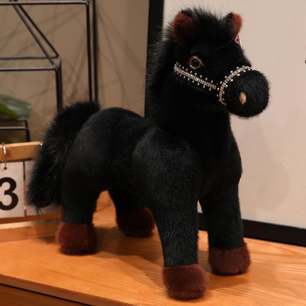 Cute Simulated Standing Posture Junchi Horse Plush Toy Doll Zodiac Horse Year Mascot Doll New Year