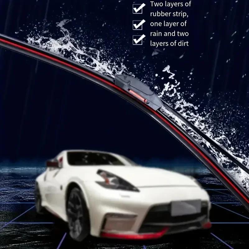 9 Sizes Universal Car Wiper Mute Car Front Windshield Wiper Soft Double Rubber Strip Windshield Windscreen Wipers Accessory