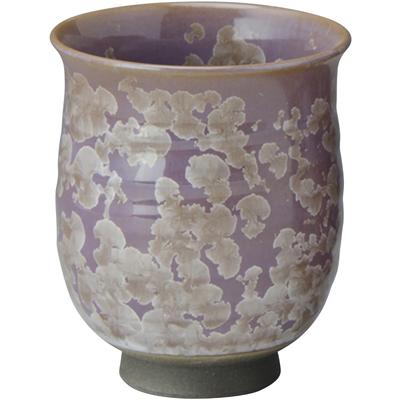 Kyoto-yaki Kiyomizu-yaki Teetasse, Klein, Ca.. 8cm, Blumen-Kristall-Design, Helles Lila, Lila, Hergestellt in Japan, KTA553-02