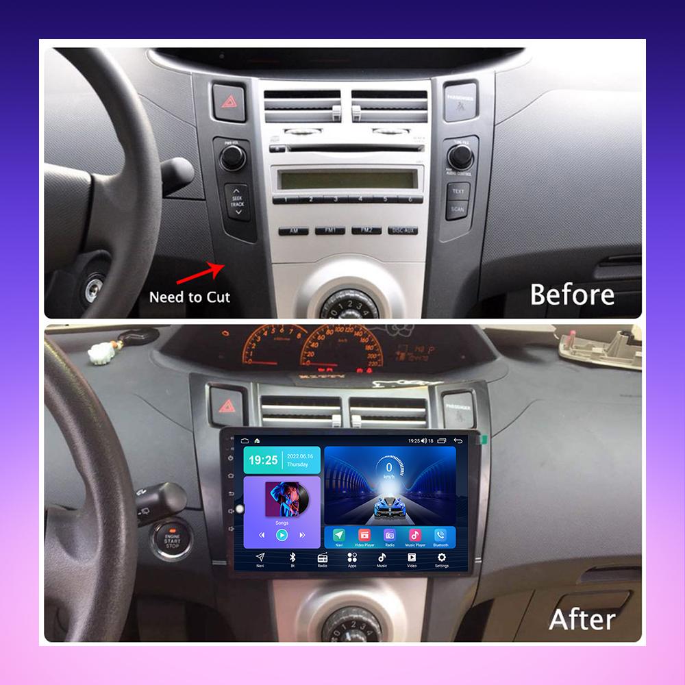 2 DIN Android Car Radio For Toyota Yaris 2005-2012 Multimedia Player Head Unit Stereo GPS Navigation WIFI 1+16GB