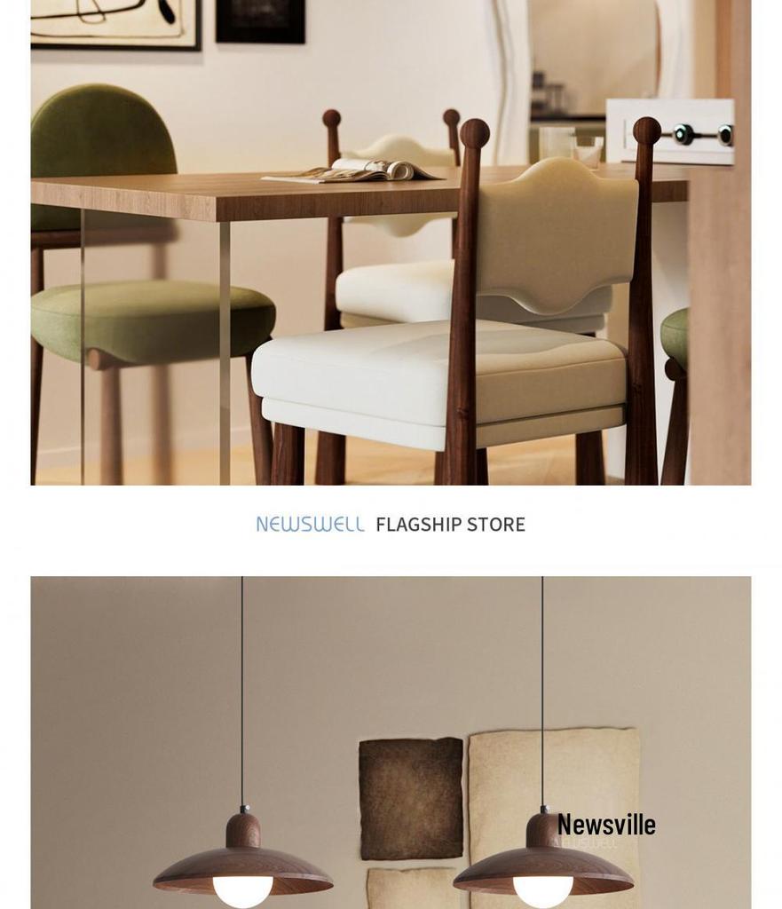 Japanese Retro Wabi-Sabi Pendant Light - Solid Wood Bedroom or Bar Counter Lamp