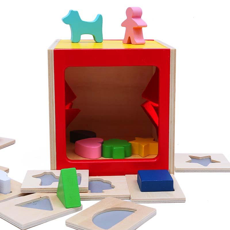 Zhiqu Educational Children s Floor Games Interactive Touch-Guessing Wooden Toys for Hand Brain Enlightenment Combination Box