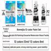 12-Color Acrylic Oil & Gouache Watercolor Pigments Set, 6/12ml - Ideal for Painting Textiles