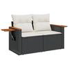 Vidaxl 11-Cz. Garden Lounge Set, Cushions Black Rattan Pe