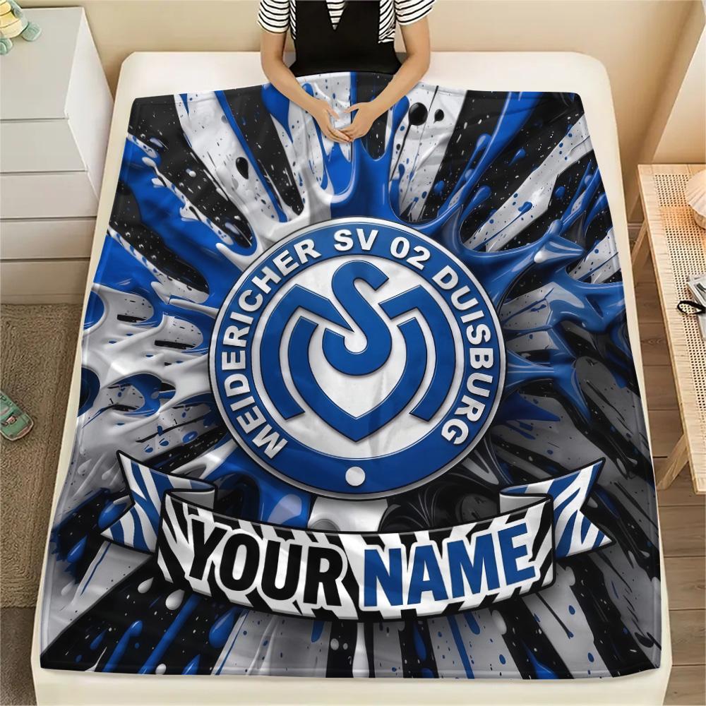 Custom Name Meidericher SV 02 Duisburg Flannel Blanket, High quality Comfortable for All Seasons, Home Decor, Warmth and Comfort