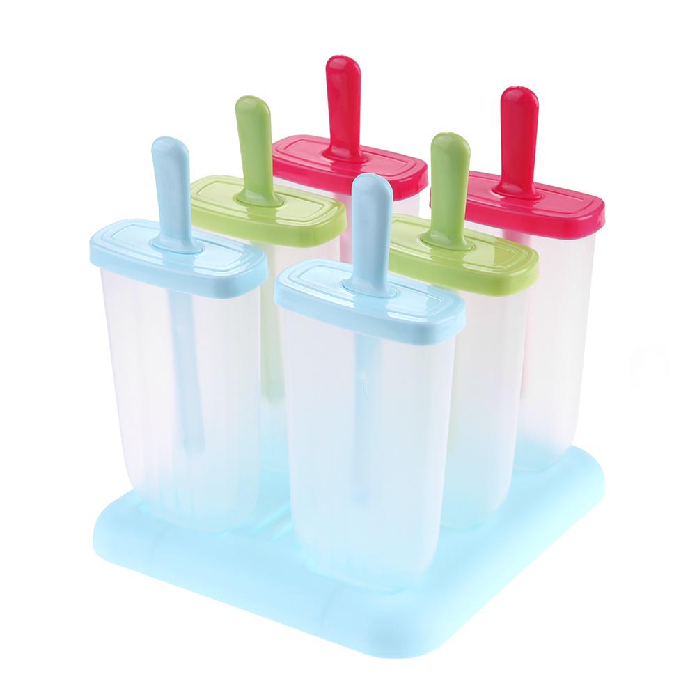Buy 6pcs/set Reusable DIY Frozen Ice Cream Molds Ice Cube Lolly Mould