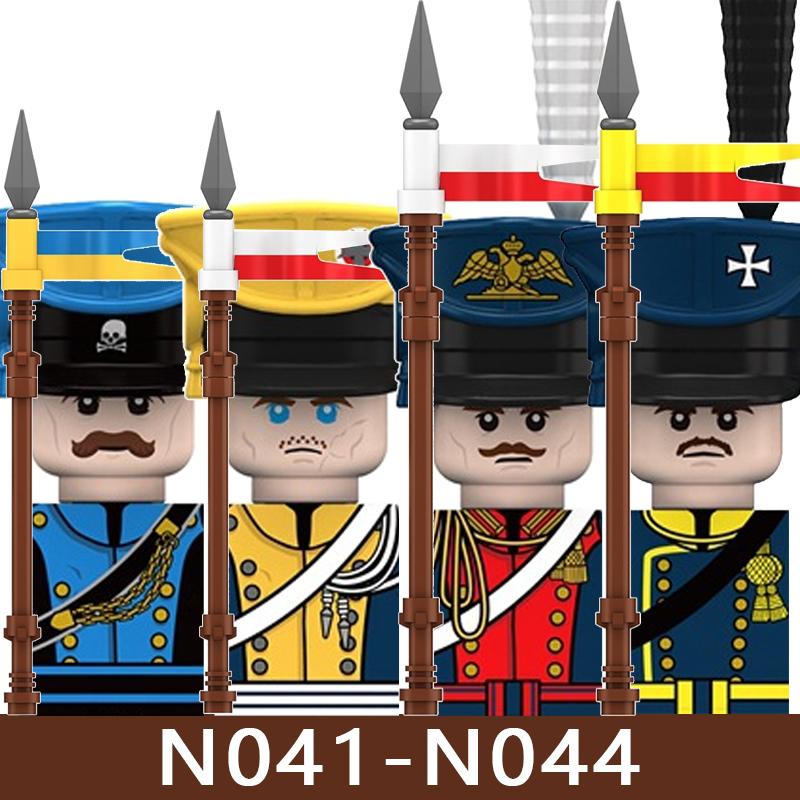 4pcs Medieval Castle Knight Building Blocks MIlitary Napoleon Soldier Figures War Army Legion Accessories Imperial Navy Bricks Toys