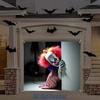 2D Creepy Killer Clown Banner, Spooky Halloween Garage Door Background