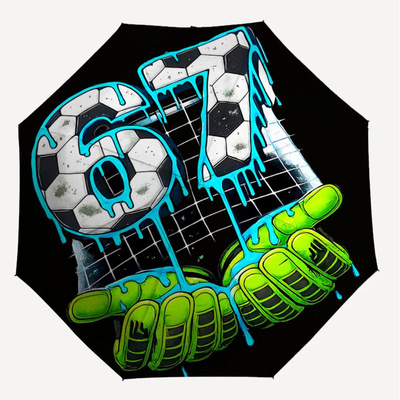 1PC Soccer Football Umbrella-8-Rib Reinforced, Automatic Open, Lightweight & Durable, Fashion Accessory for Outdoor, J0336