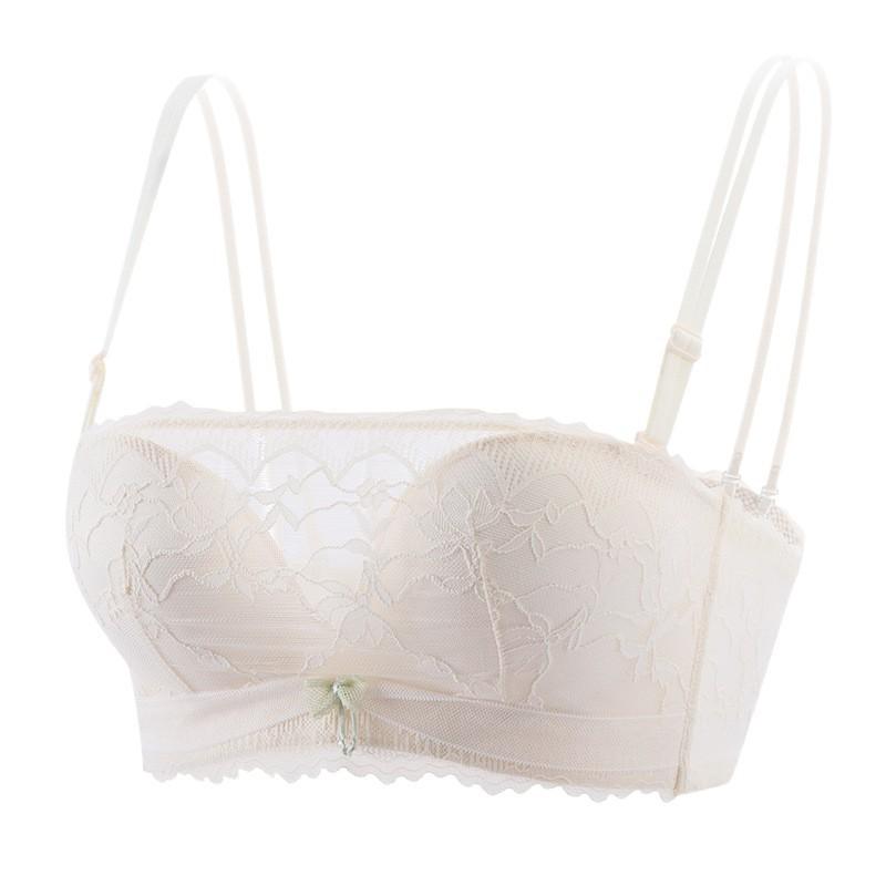 The Original Strapless Women's Small Breasts Are Gathered and Show Large, Non-slip, Upper Support, Secondary Breasts, Anti-light Lace Tube Top