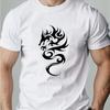 Men'S Summer Casual Short-Sleeve T-Shirt with a Dragon Design