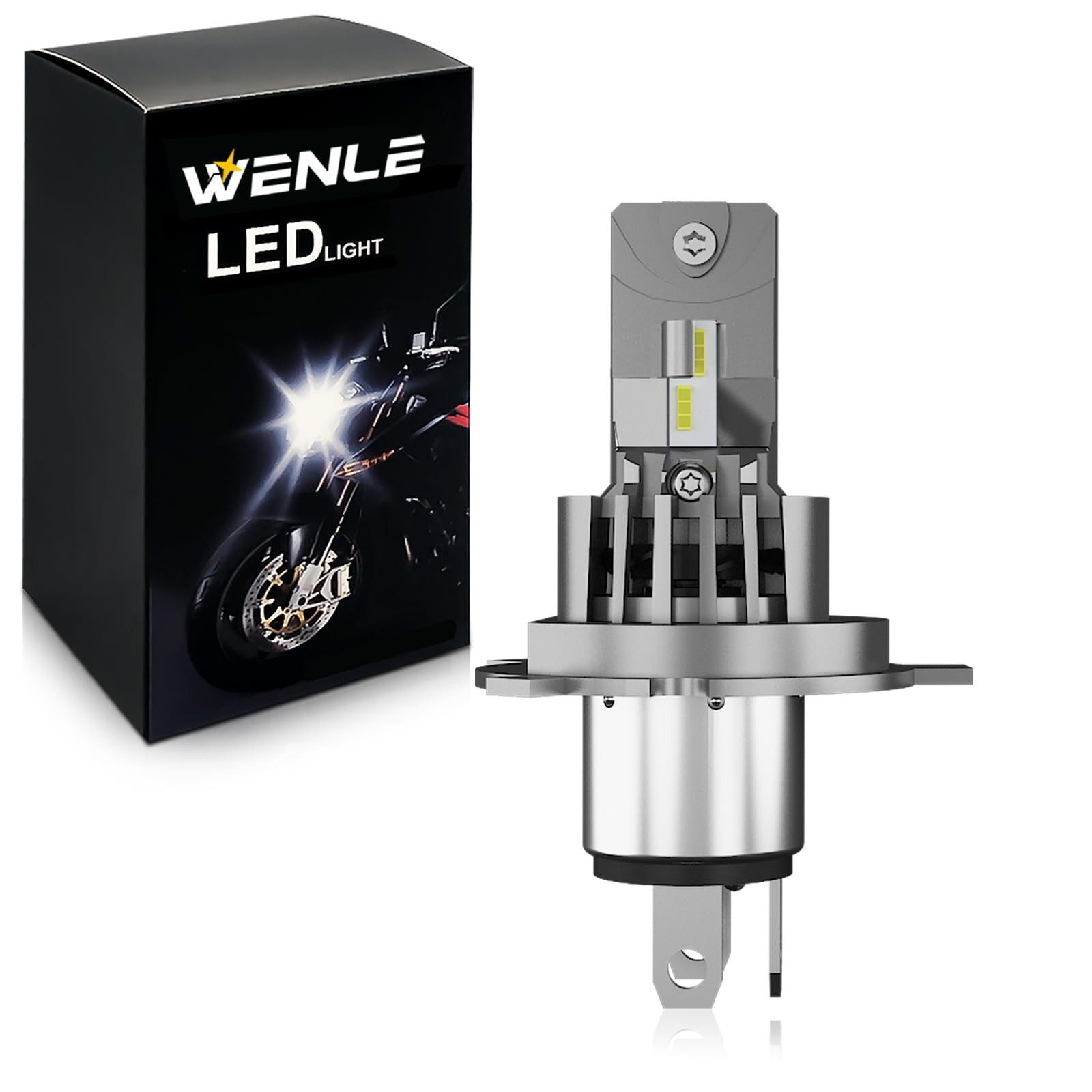 

WENLE Motorcycle Headlight, H4/H19/HS1 Common Use, HI/LO Switching, Vehicle Inspection, AC/DC 9-60 V (For белый