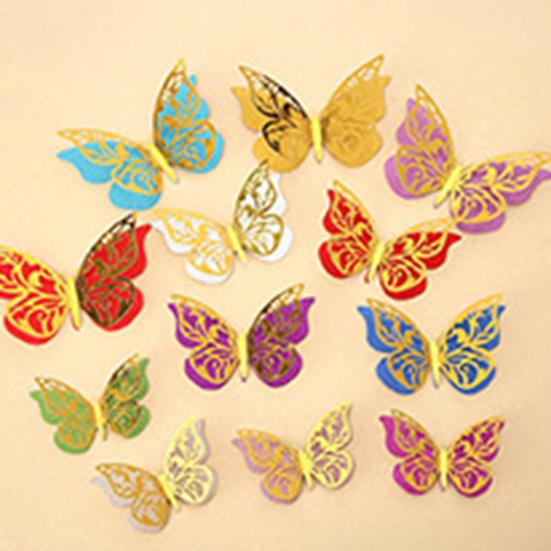 12 Pcs 3D Butterfly Wall Decor 3 Sizes Butterfly Wall Decals for Room Wall Decor Self-Adhesive Removable Stickers for Party