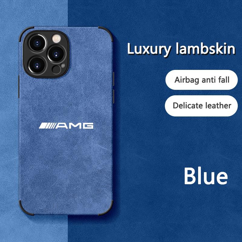 For Benz AMG Logo Suede Car All Inclusive Phone Case For iPhone 17 16 15 13 14 12 Pro Max Mini 8 XR XS 16 Plus 15Pro MAX Cover LL3