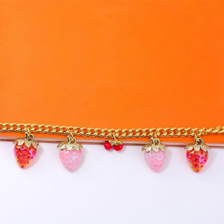 Cherry Strawberry Key Chain Pendant For Everyday Use Premium Crafted Resin Jewelry Decoration Compact Travel Essential