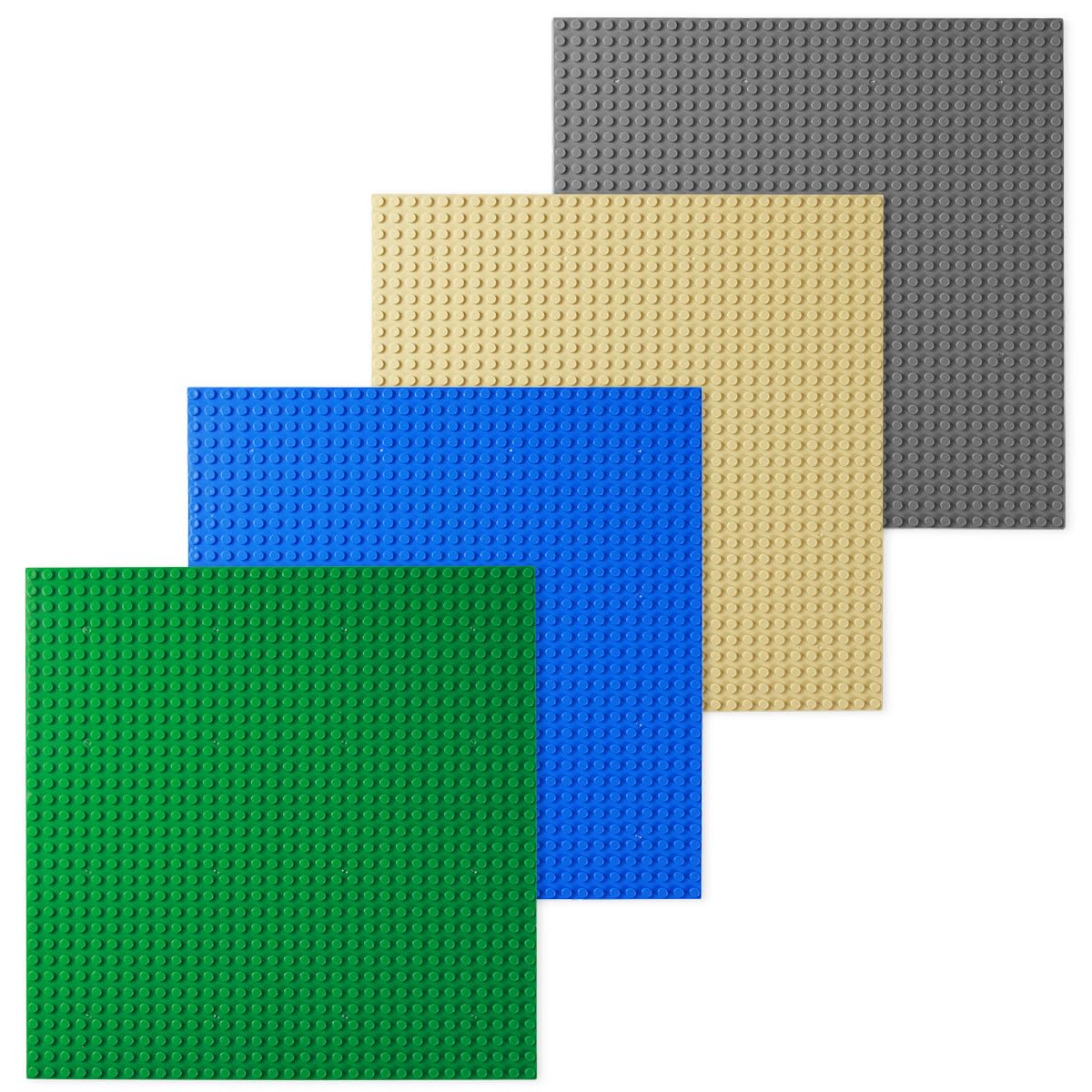 

INIBUD Classic Double-Sided 32x32 Dot Baseplate Block, Compatible, Set of 4 Colors (Green, Blue, Beige, Gray)