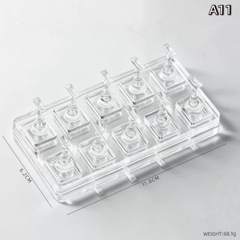 Non-Magnetic Acrylic Nail Stand Nail Chess Nail Practice Stand False For Cat Eye Gel Press On Manicure Stand Tools
