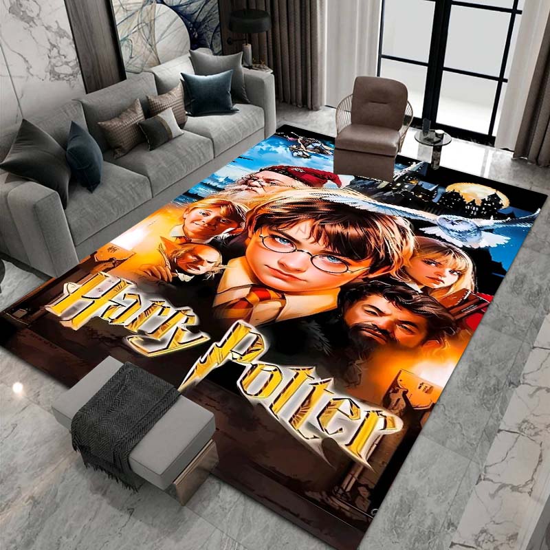 3D Printed Harry Potter Classic Fantasy Adventure Movie Theme Rug, Bedroom Living Room Play Mat