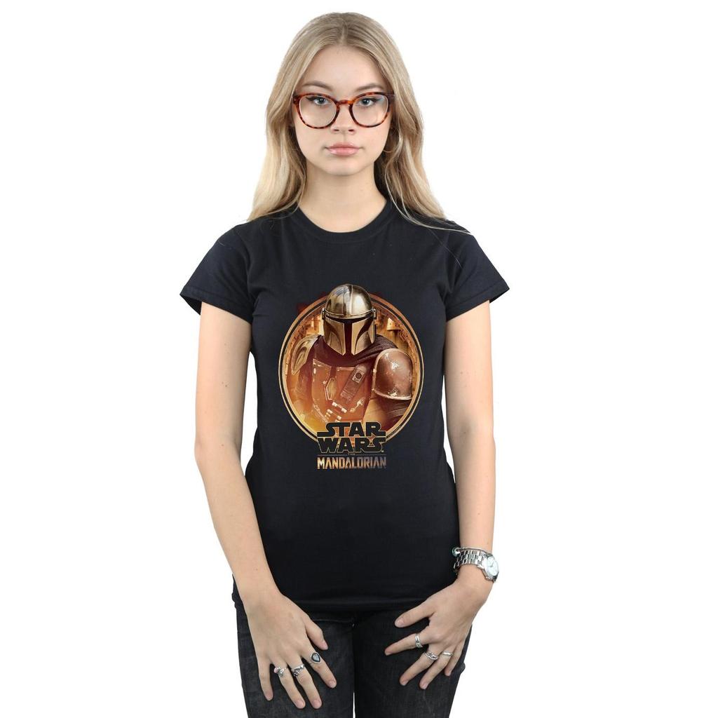 STAR WARS Womens/Ladies The Mandalorian Framed Cotton T-Shirt