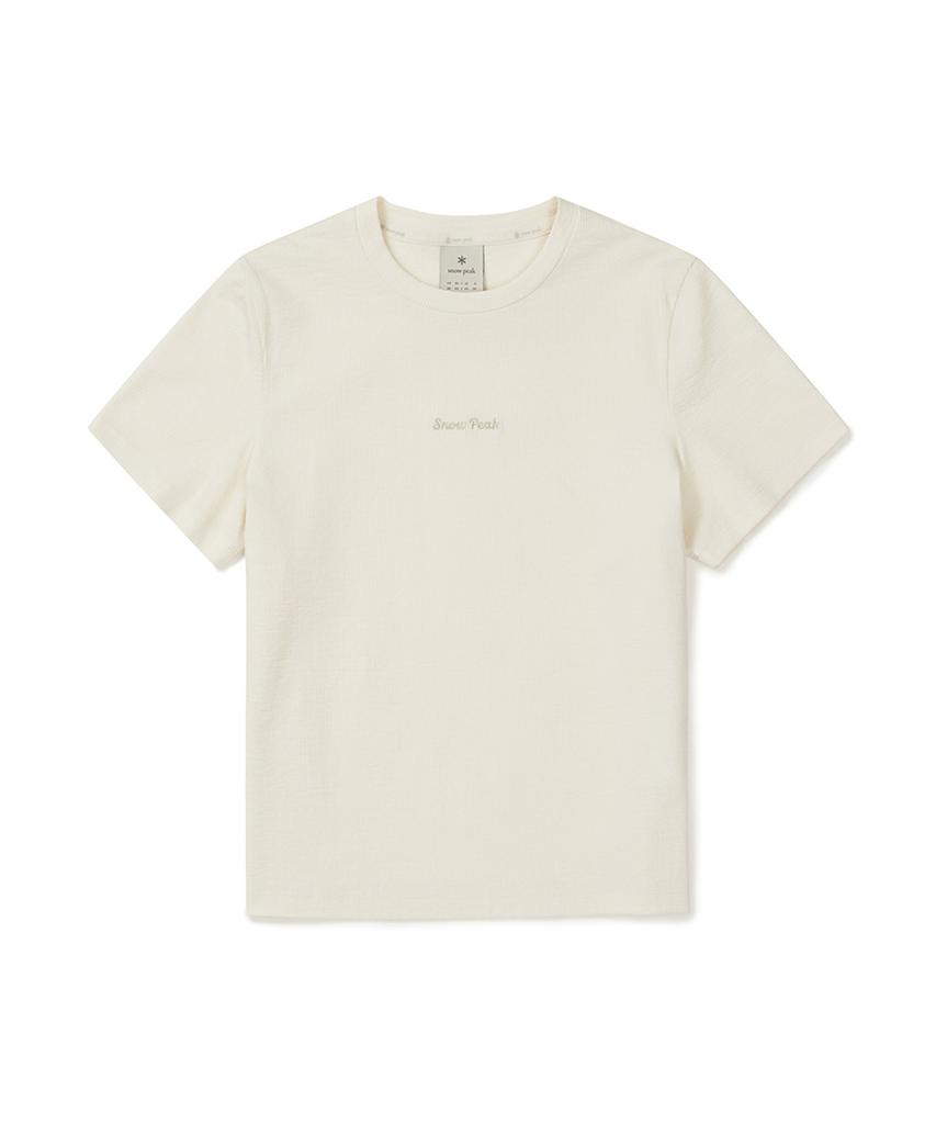 SNOWPEAK APPAREL Ribbed Women'S Regular Fit Short Sleeve T-Shirt (S25Mwfts39) Butter Ivory