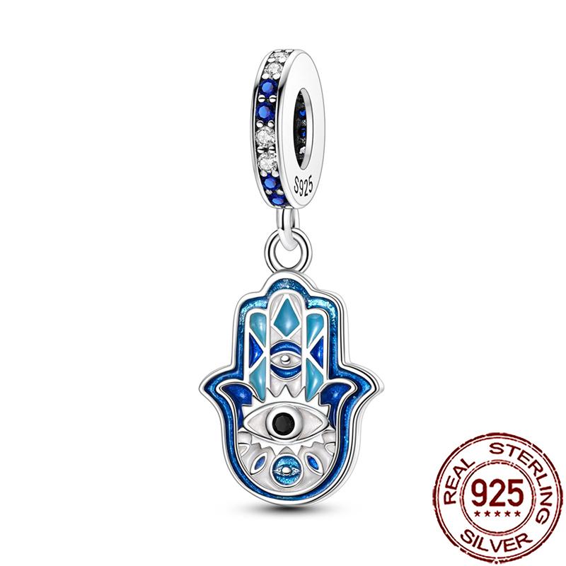 Charms Copper Hamsa Hand All-Seeing Eye Horus Fatima Protection Beads Fit Bracelet Necklace Women Diy Jewelry